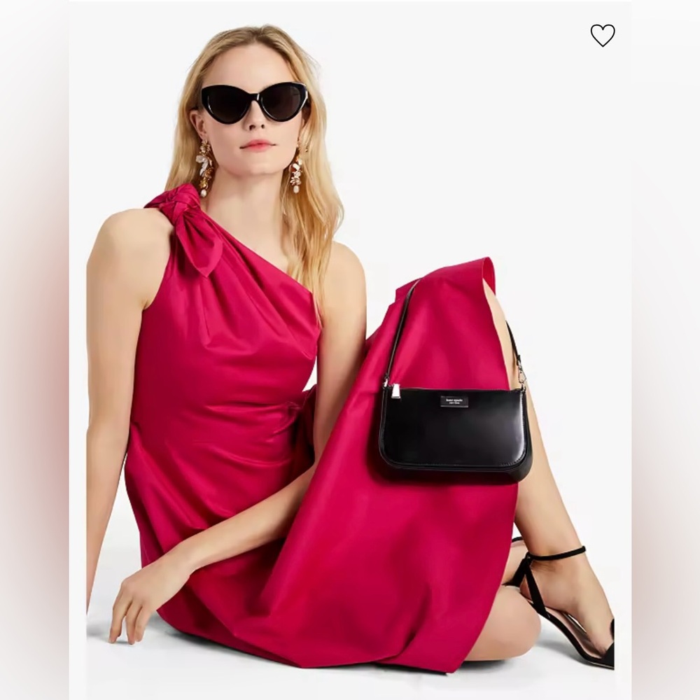 Kate Spade Women’s Cocktail Dress size 6 fuchsia color NWT Poplin  One Shoulder